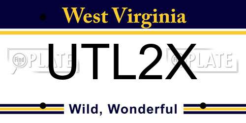 UTL2X West Virginia License Plate