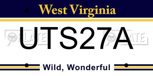 UTS27A West Virginia License Plate