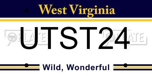 UTST24 West Virginia License Plate