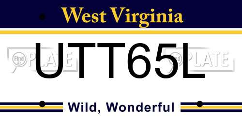 UTT65L West Virginia License Plate