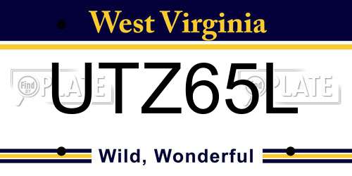 UTZ65L West Virginia License Plate