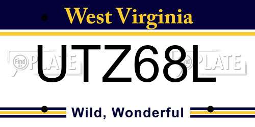 UTZ68L West Virginia License Plate