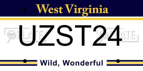 UZST24 West Virginia License Plate
