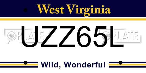 UZZ65L West Virginia License Plate