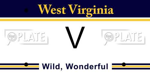 V West Virginia License Plate