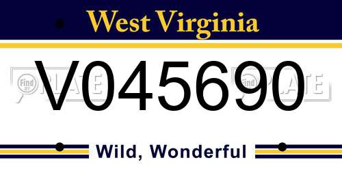 V045690 West Virginia License Plate