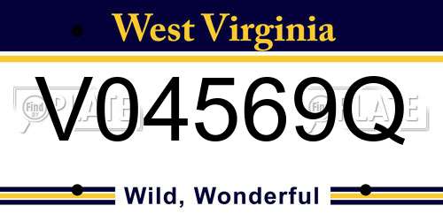V04569Q West Virginia License Plate