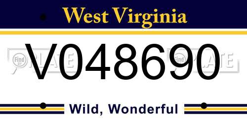 V048690 West Virginia License Plate