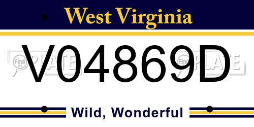 V04869D West Virginia License Plate
