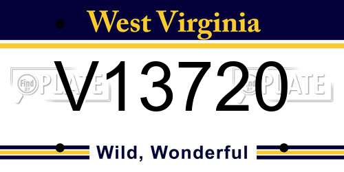 V13720 West Virginia License Plate