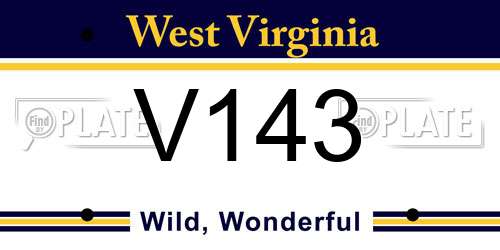 V143 West Virginia License Plate