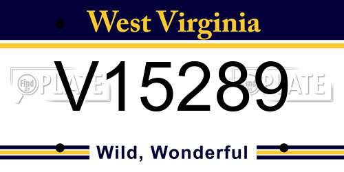 V15289 West Virginia License Plate