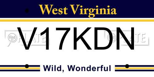 V17KDN West Virginia License Plate