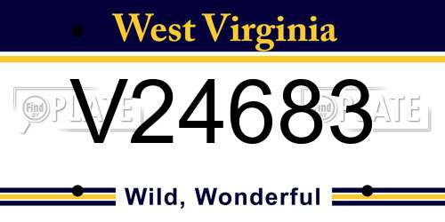 V24683 West Virginia License Plate