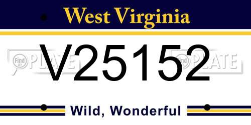 V25152 West Virginia License Plate