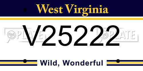 V25222 West Virginia License Plate