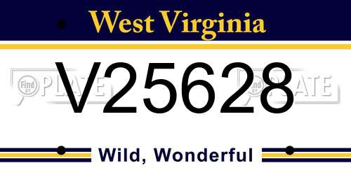 V25628 West Virginia License Plate