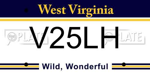 V25LH West Virginia License Plate