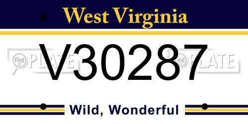 V30287 West Virginia License Plate