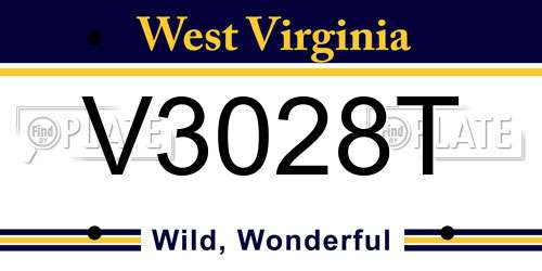 V3028T West Virginia License Plate