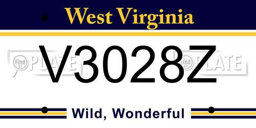 V3028Z West Virginia License Plate