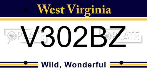 V302BZ West Virginia License Plate