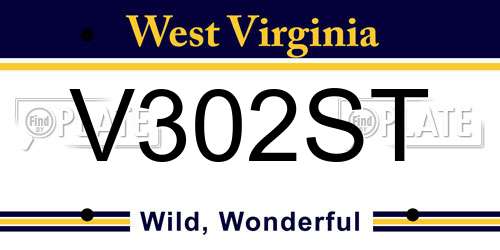 V302ST West Virginia License Plate