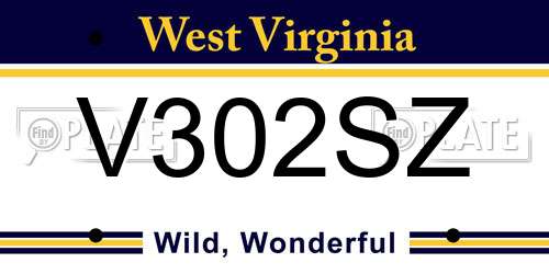 V302SZ West Virginia License Plate