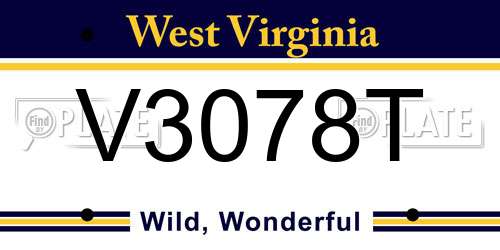 V3078T West Virginia License Plate
