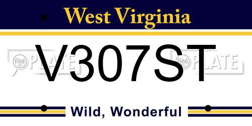 V307ST West Virginia License Plate
