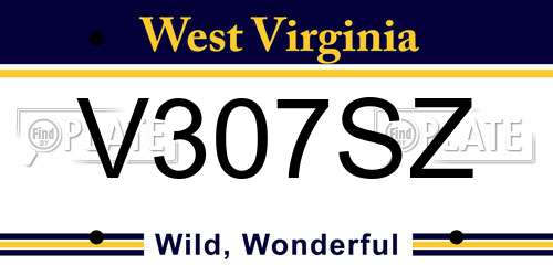 V307SZ West Virginia License Plate