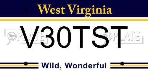 V30TST West Virginia License Plate
