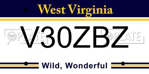 V30ZBZ West Virginia License Plate