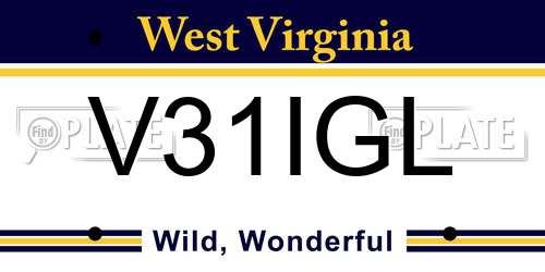 V31IGL West Virginia License Plate