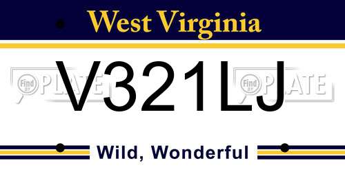 V321LJ West Virginia License Plate