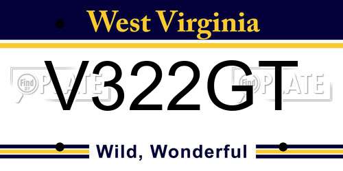 V322GT West Virginia License Plate