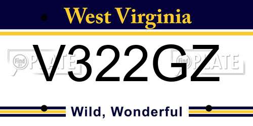 V322GZ West Virginia License Plate