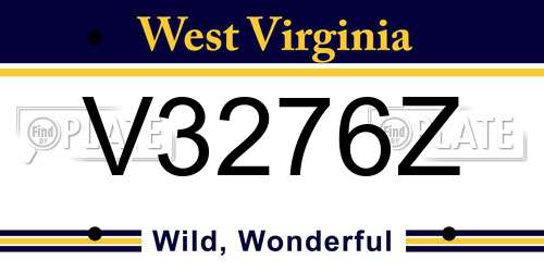 V3276Z West Virginia License Plate