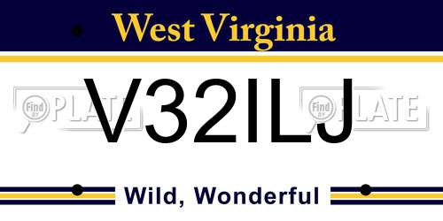 V32ILJ West Virginia License Plate