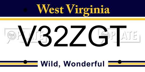 V32ZGT West Virginia License Plate