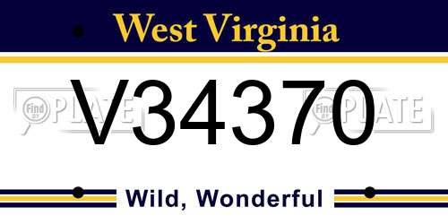 V34370 West Virginia License Plate