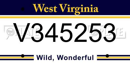 V345253 West Virginia License Plate