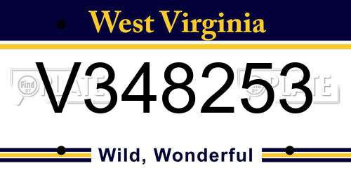 V348253 West Virginia License Plate
