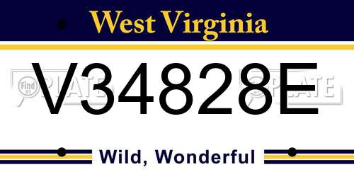 V34828E West Virginia License Plate