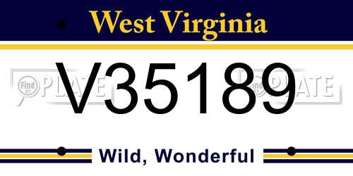 V35189 West Virginia License Plate