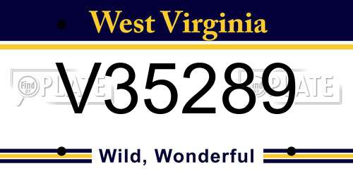 V35289 West Virginia License Plate
