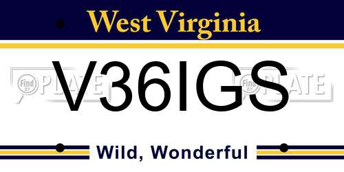 V36IGS West Virginia License Plate