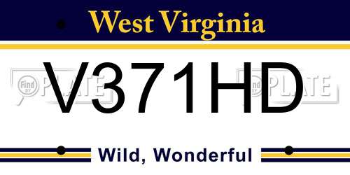 V371HD West Virginia License Plate