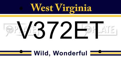 V372ET West Virginia License Plate