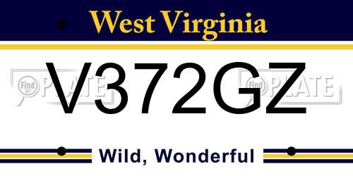 V372GZ West Virginia License Plate